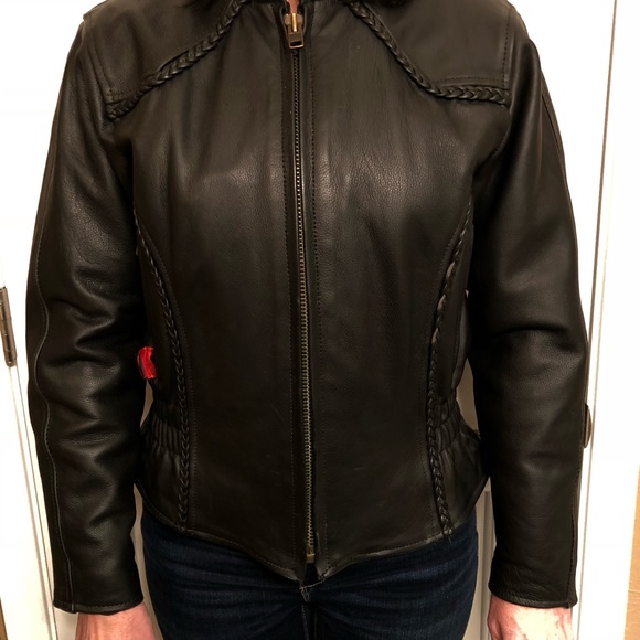 Women’s Leather Motorcycle Jacket - Picture 3 of 4
